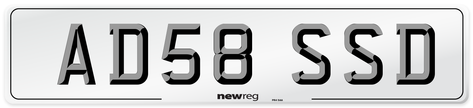 AD58 SSD Number Plate from New Reg